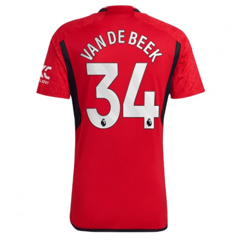 Moški Nogometni dresi Manchester United Donny van de Beek #34 Domači 2023-24 Kratek Rokav
